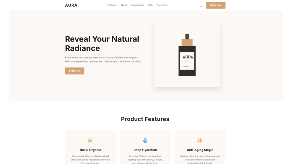 Free Beauty Product Landing Page Template