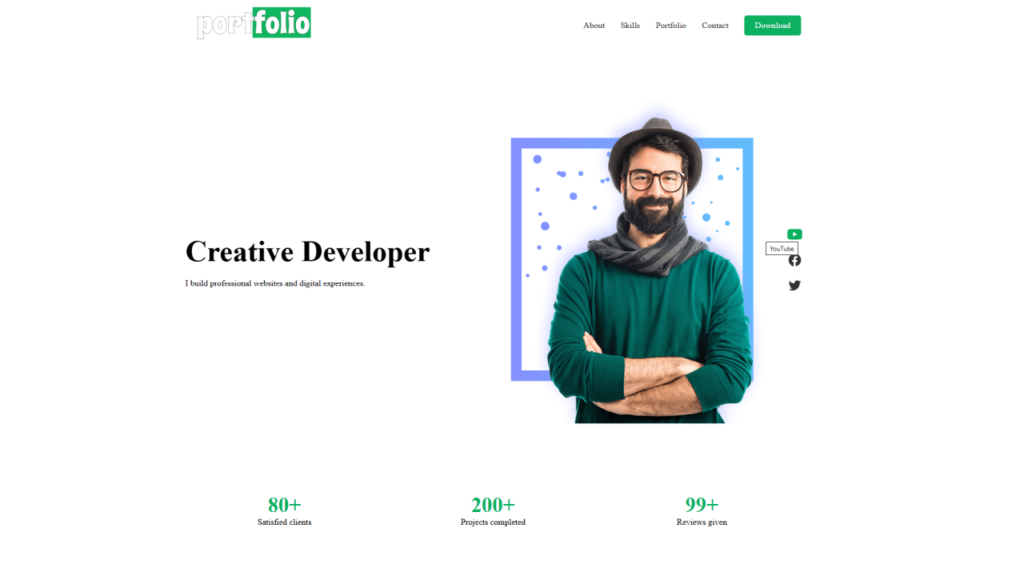 Free portfolio Website Template