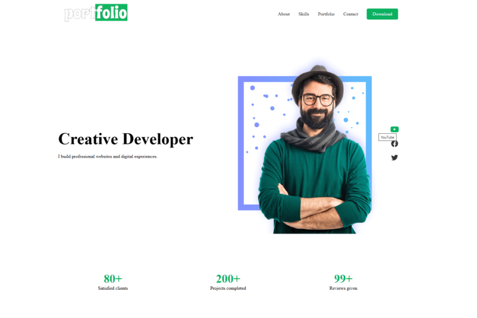 Free portfolio Website Template