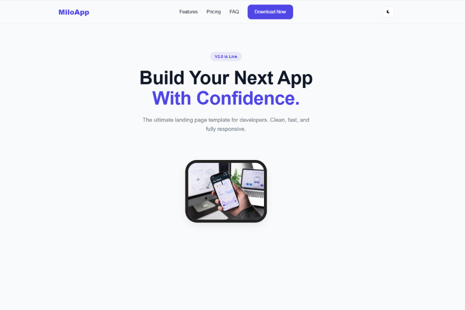 Modern Mobile App Landing Page Template